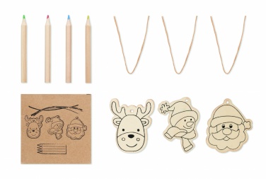 Logotrade promotional giveaway picture of: Drawing wooden ornaments set