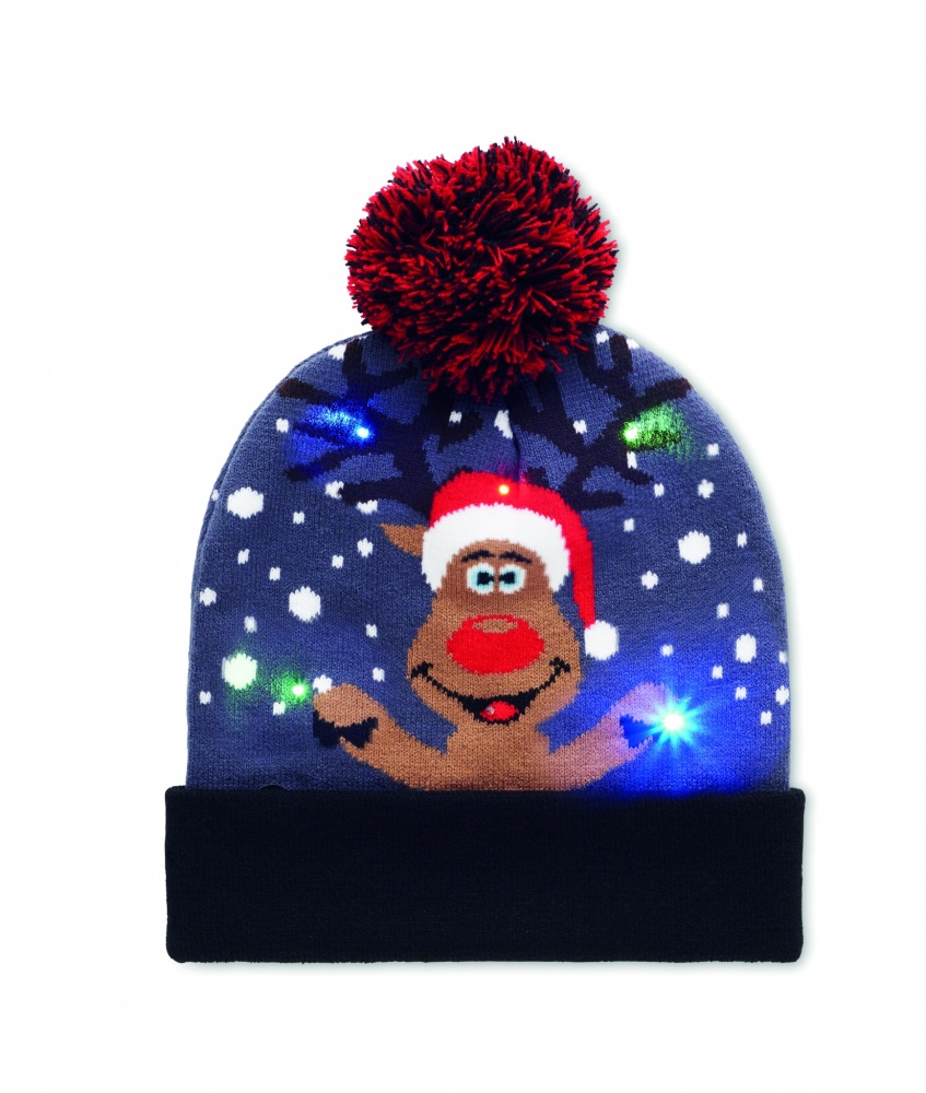 Logo trade corporate gifts picture of: Christmas knitted beanie LED