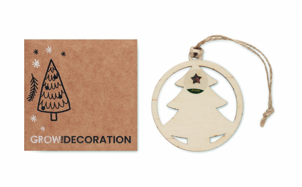 Logo trade promotional gift photo of: Wooden tree shape hanger