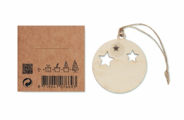 Logo trade promotional giveaways image of: Wooden bauble shape hanger