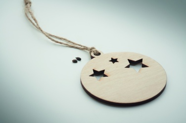 Logo trade corporate gift photo of: Wooden bauble shape hanger