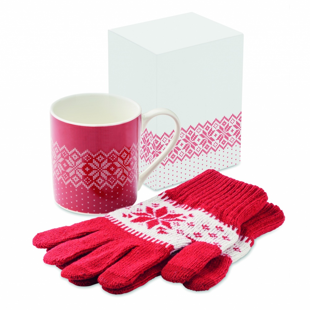 Logotrade promotional gift picture of: Winter gift mug and gloves set