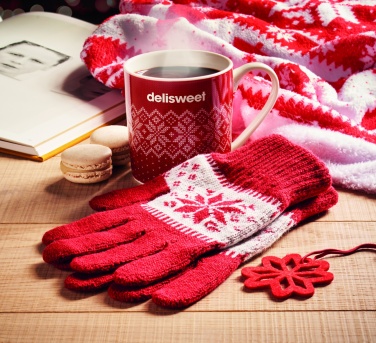 Logo trade promotional products image of: Winter gift mug and gloves set