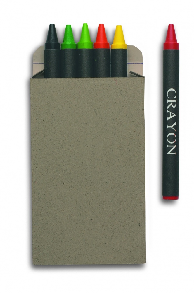 Logo trade promotional giveaways picture of: Carton of 6 wax crayons