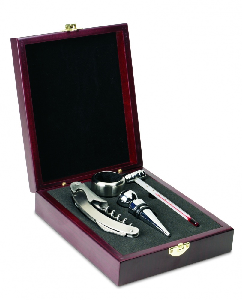 Logo trade promotional merchandise image of: Classic wine set in wooden box