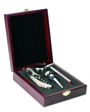 Logo trade advertising products picture of: Classic wine set in wooden box