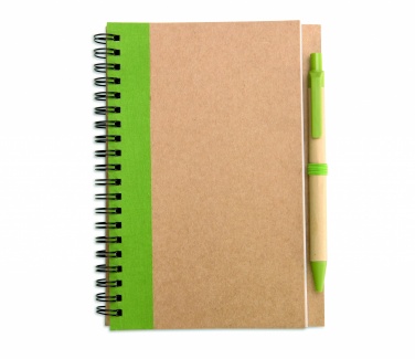 Logo trade advertising products picture of: B6 recycled notebook with pen