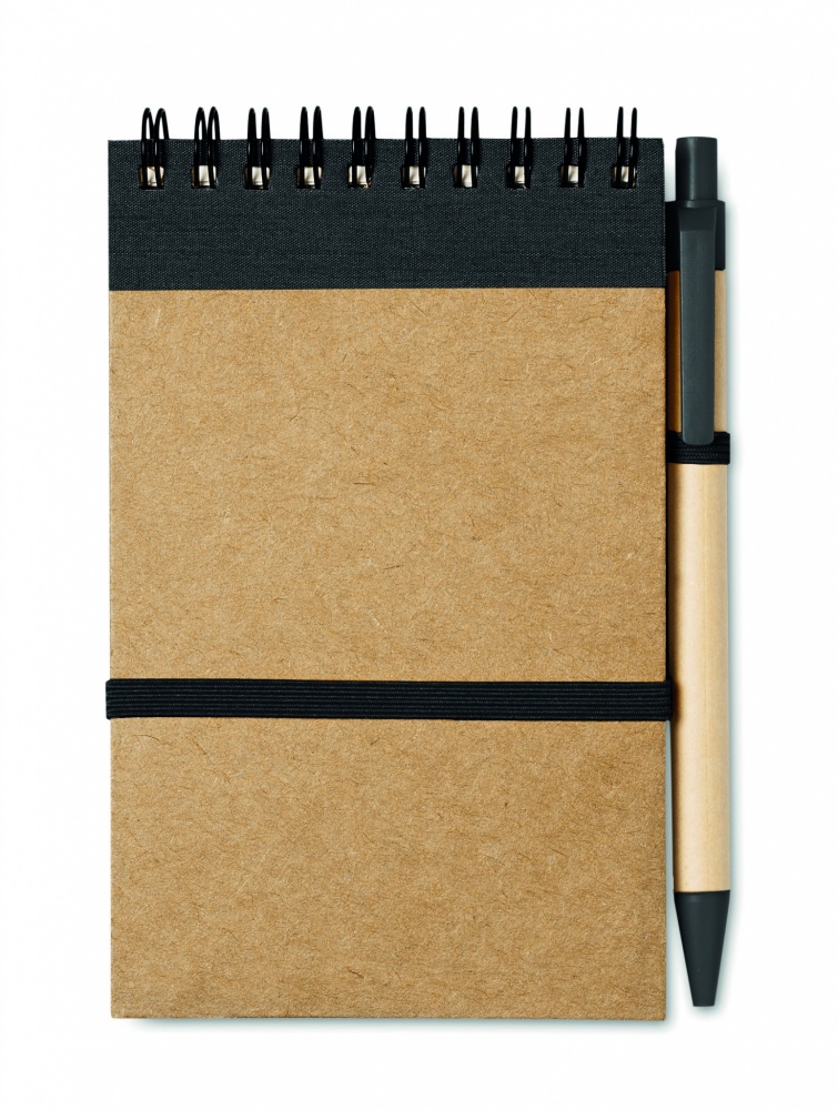 Logo trade advertising products image of: A6 recycled notepad with pen