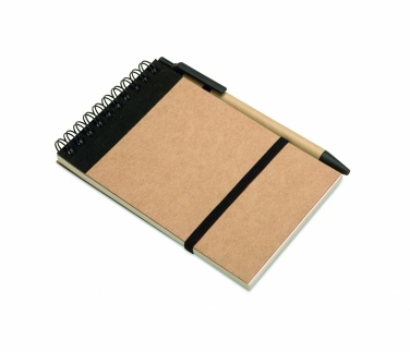 Logo trade corporate gifts image of: A6 recycled notepad with pen