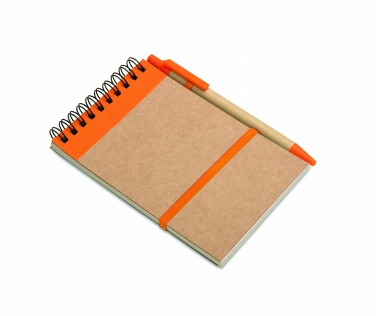 Logo trade promotional items image of: A6 recycled notepad with pen