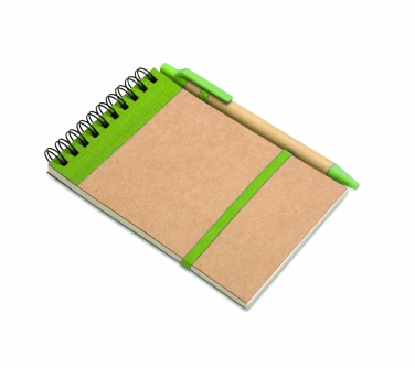 Logo trade promotional item photo of: A6 recycled notepad with pen