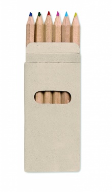 Logo trade promotional merchandise photo of: 6 coloured pencils in box