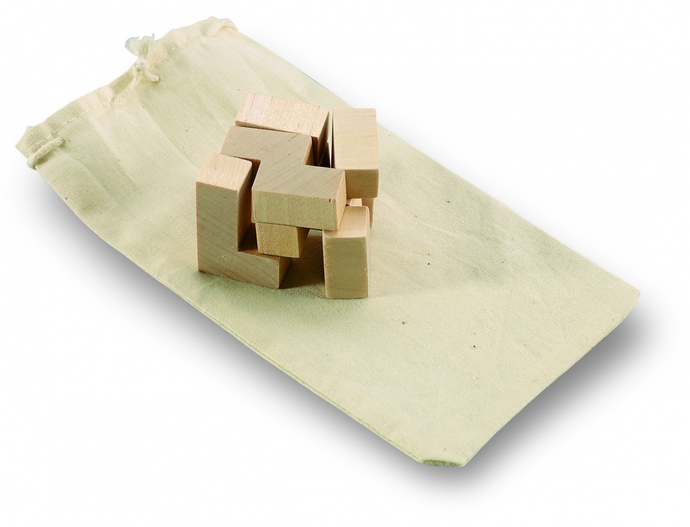 Logo trade advertising products picture of: Wooden puzzle in cotton pouch