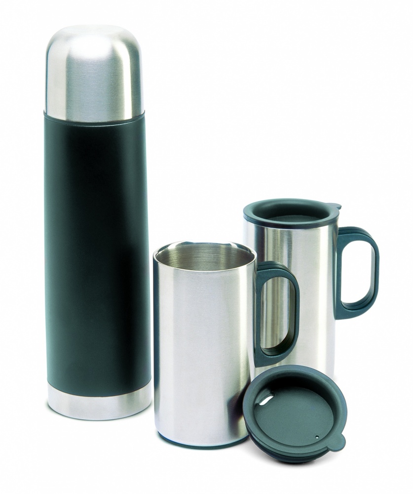 Logo trade promotional gift photo of: Insulation flask with 2 mugs