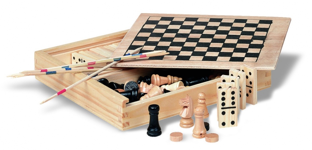 Logo trade promotional items picture of: 4 games in wooden box