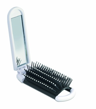 Logo trade promotional giveaway photo of: Foldable hairbrush with mirror