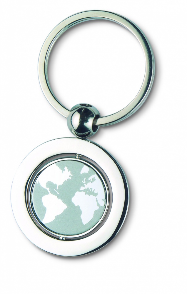 Logotrade corporate gift image of: Globe metal key ring  WORLD