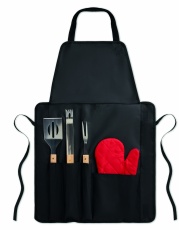 BBQ apron with BBQ tools