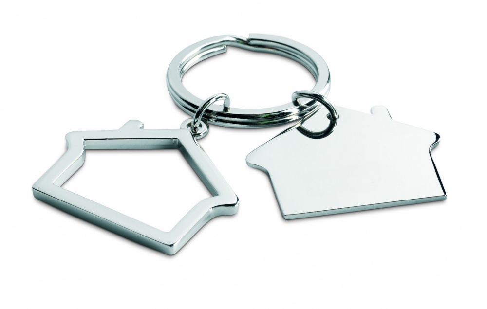 Logotrade corporate gifts photo of: Metal key ring house shape Jyvaskyla