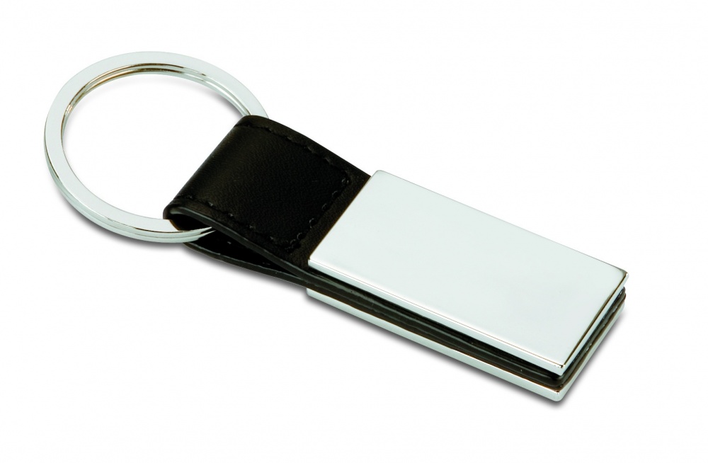 Logo trade corporate gifts image of: PU and metal key ring Kuopio