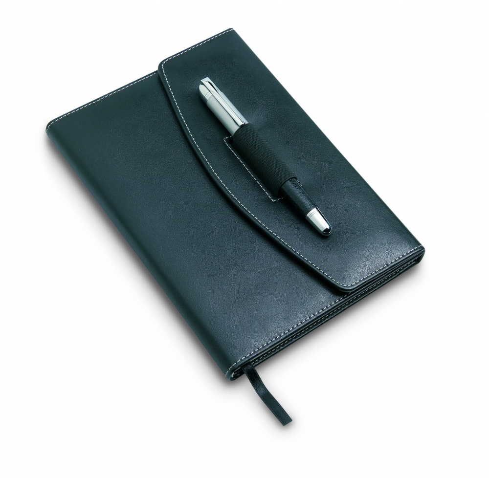 Logo trade promotional giveaways image of: A5 notebook portfolio with pen