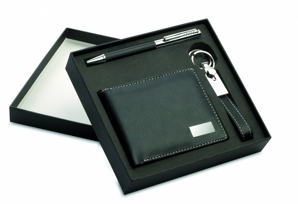 Logo trade promotional merchandise picture of: Ball pen key ring and wallet Lappeenranta