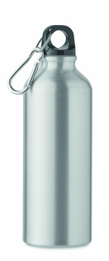 Logo trade business gifts image of: 500 ml single-walled water bottle made of recycled aluminum with a carabiner