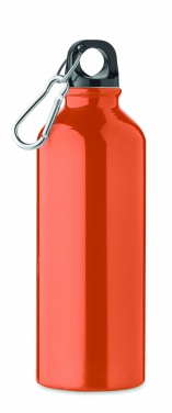 Logo trade advertising products picture of: 500 ml single-walled water bottle made of recycled aluminum with a carabiner