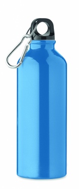 Logotrade promotional merchandise picture of: 500 ml single-walled water bottle made of recycled aluminum with a carabiner