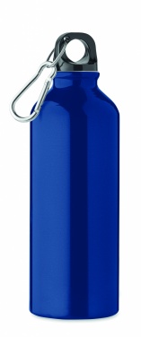 Logo trade promotional items image of: 500 ml single-walled water bottle made of recycled aluminum with a carabiner