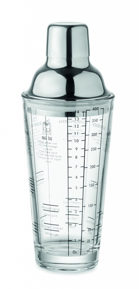 Logo trade promotional products image of: Glass cocktail shaker 400 ml