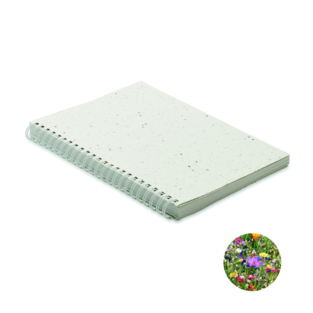 Logo trade promotional item photo of: A5 seed paper cover notebook