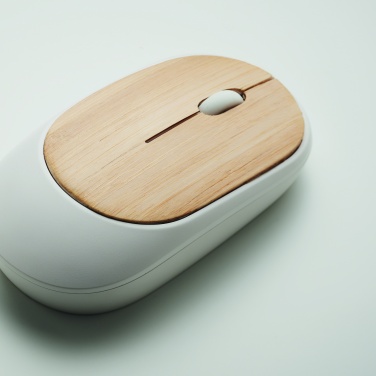 Logo trade corporate gift photo of: Wireless mouse in bamboo