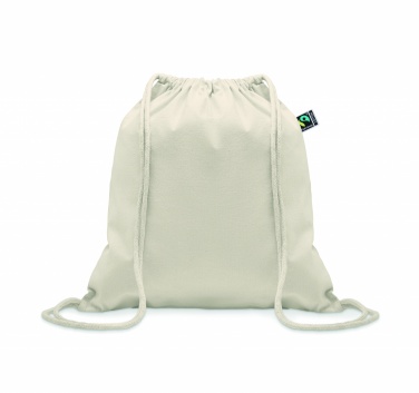 Logo trade promotional giveaways image of: Drawstring bag Fairtrade