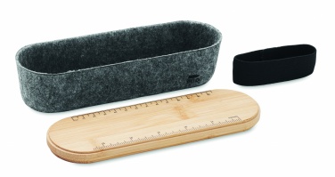 Logo trade advertising product photo of: RPET felt pencil case with lid