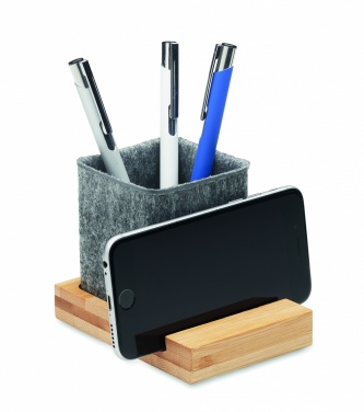 Logo trade promotional merchandise image of: RPET felt pen pot phone stand