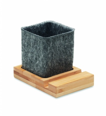 Logo trade corporate gift photo of: RPET felt pen pot phone stand