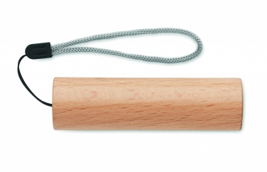 Logo trade promotional giveaways image of: Beech wood rechargeable torch