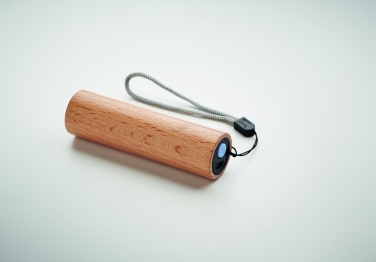 Logo trade promotional gifts image of: Beech wood rechargeable torch