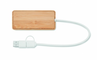 Logotrade promotional merchandise photo of: Bamboo USB 3 ports hub