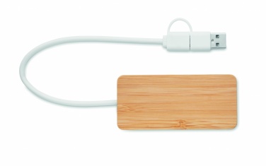 Logotrade business gift image of: Bamboo USB 3 ports hub