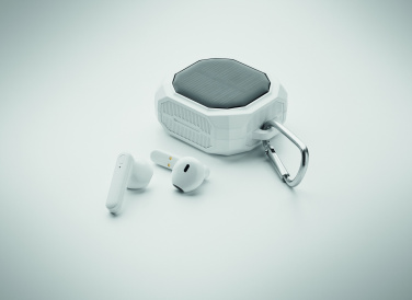 Logo trade promotional item photo of: TWS earbuds with solar charger