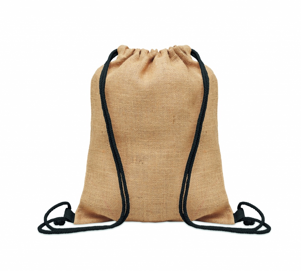 Logo trade business gifts image of: Jute drawstring bag