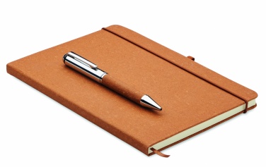 Logo trade promotional products image of: Recycled leather notebook set