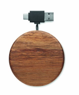 Logotrade promotional merchandise photo of: Wireless charger in acacia 15W