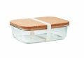 Glass lunch box with cork lid, Transparent