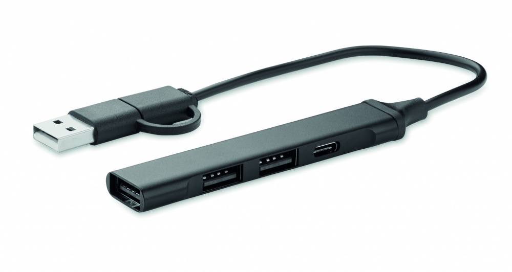 Logo trade promotional merchandise photo of: USB 4 port hub 19 cm