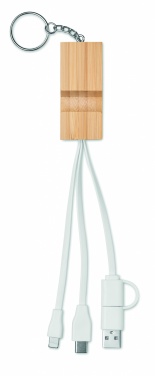 Logo trade corporate gifts image of: Bamboo key ring and stand Salo