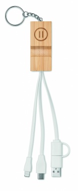 Logotrade promotional merchandise image of: Bamboo key ring and stand Salo