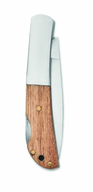 Logo trade promotional gift photo of: Foldable knife in acacia wood